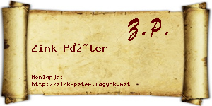 Zink Péter névjegykártya