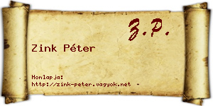 Zink Péter névjegykártya